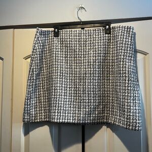 LOFT Monochrome Tweed Mini Skirt